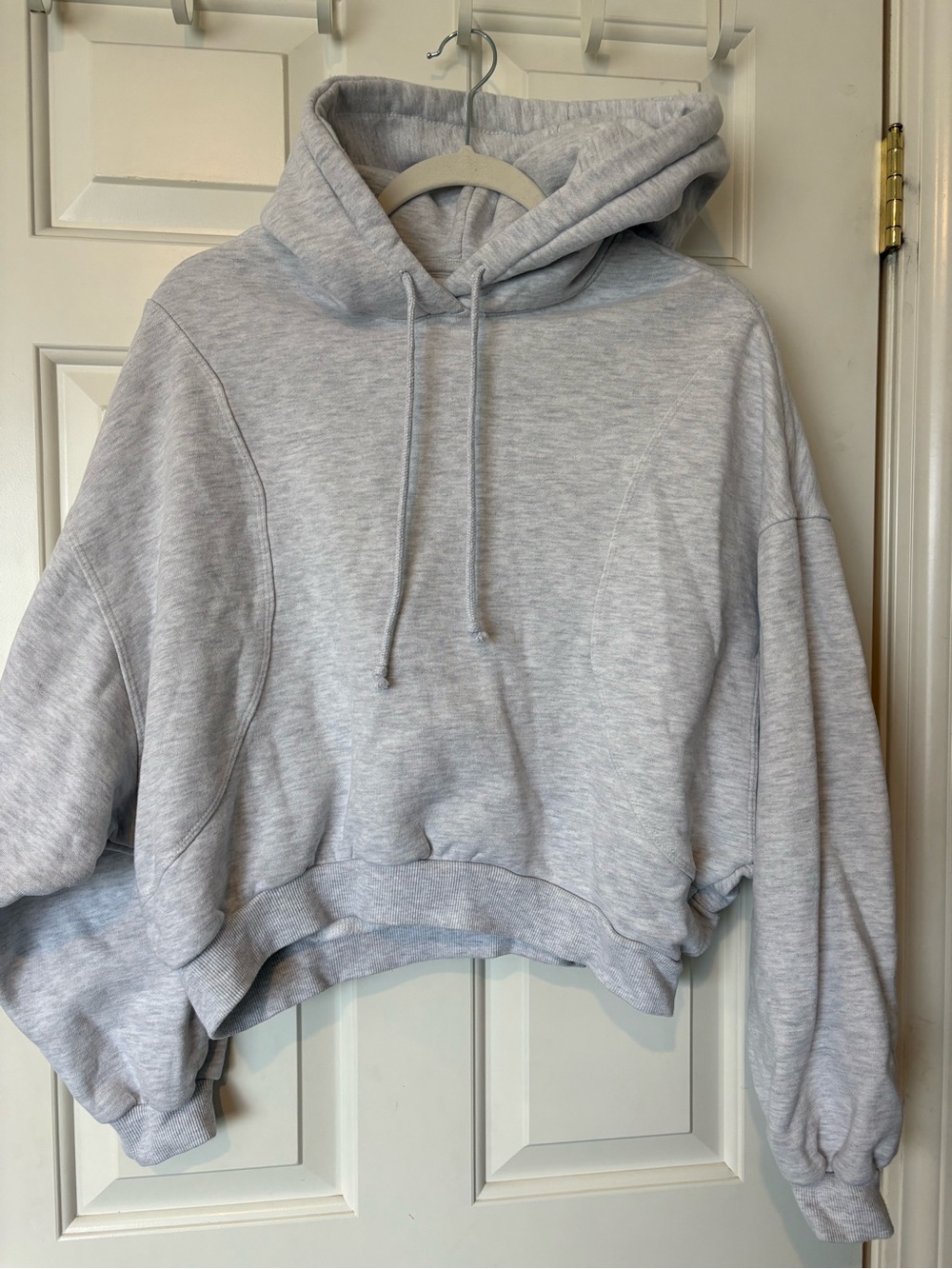 Light Gray Women's Cropped Hoodie Sweatshirt, lazy Sunday brand